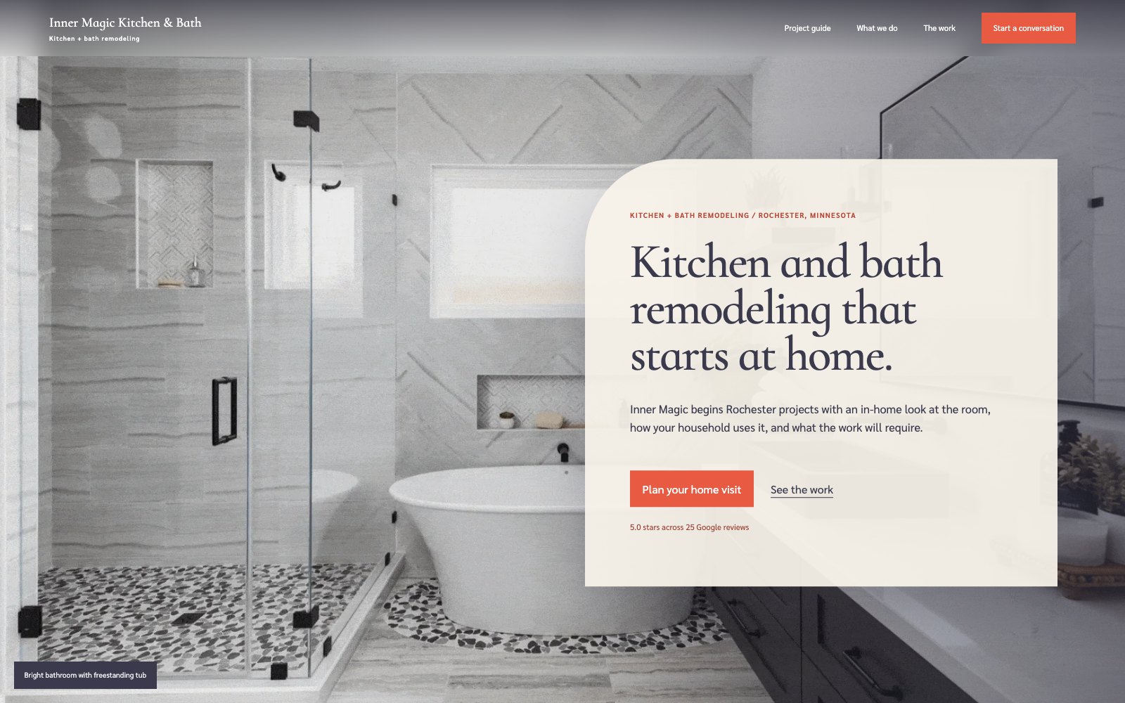 The new Inner Magic Kitchen and Bath homepage concept