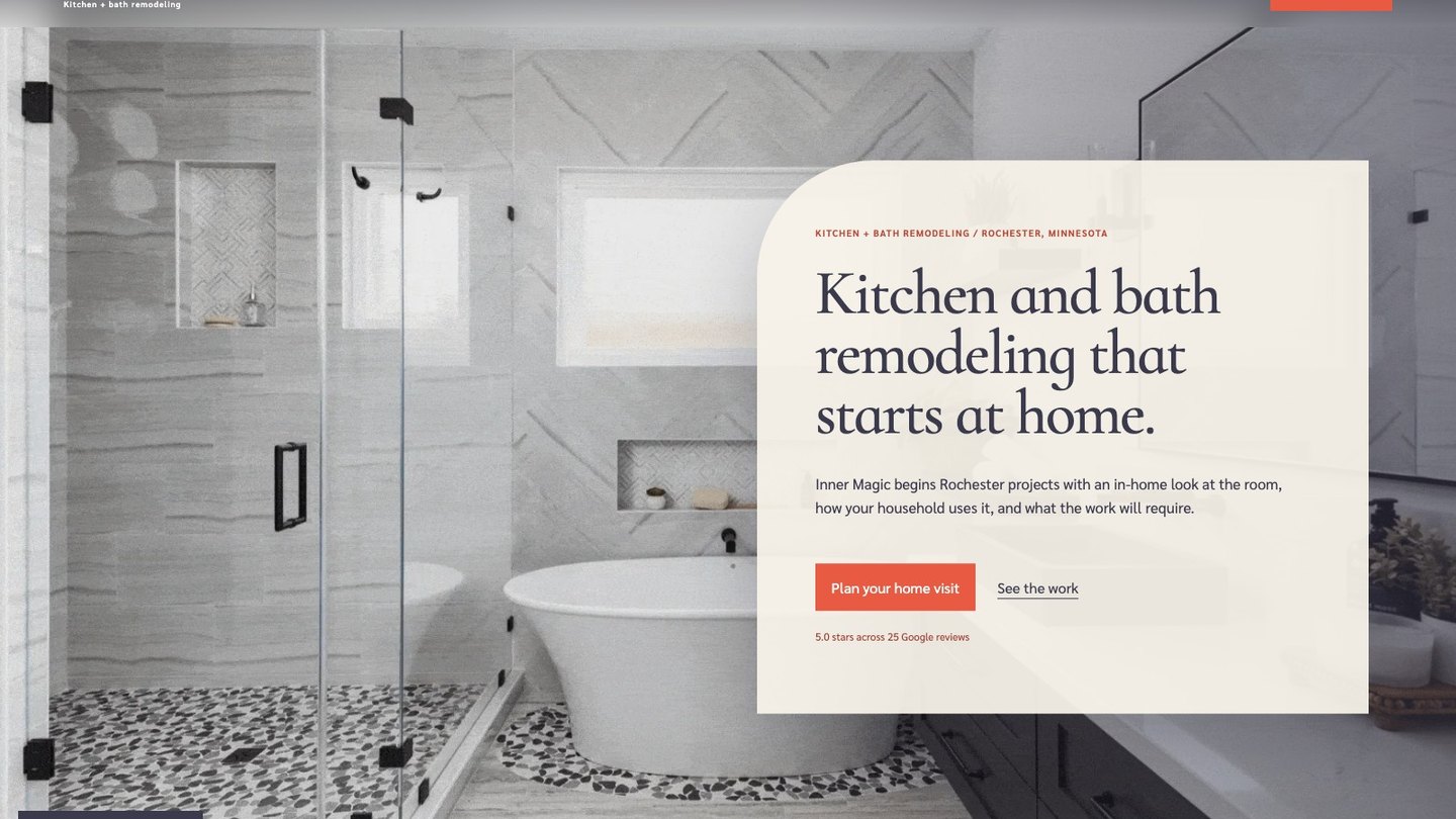 The opening section of the new homepage