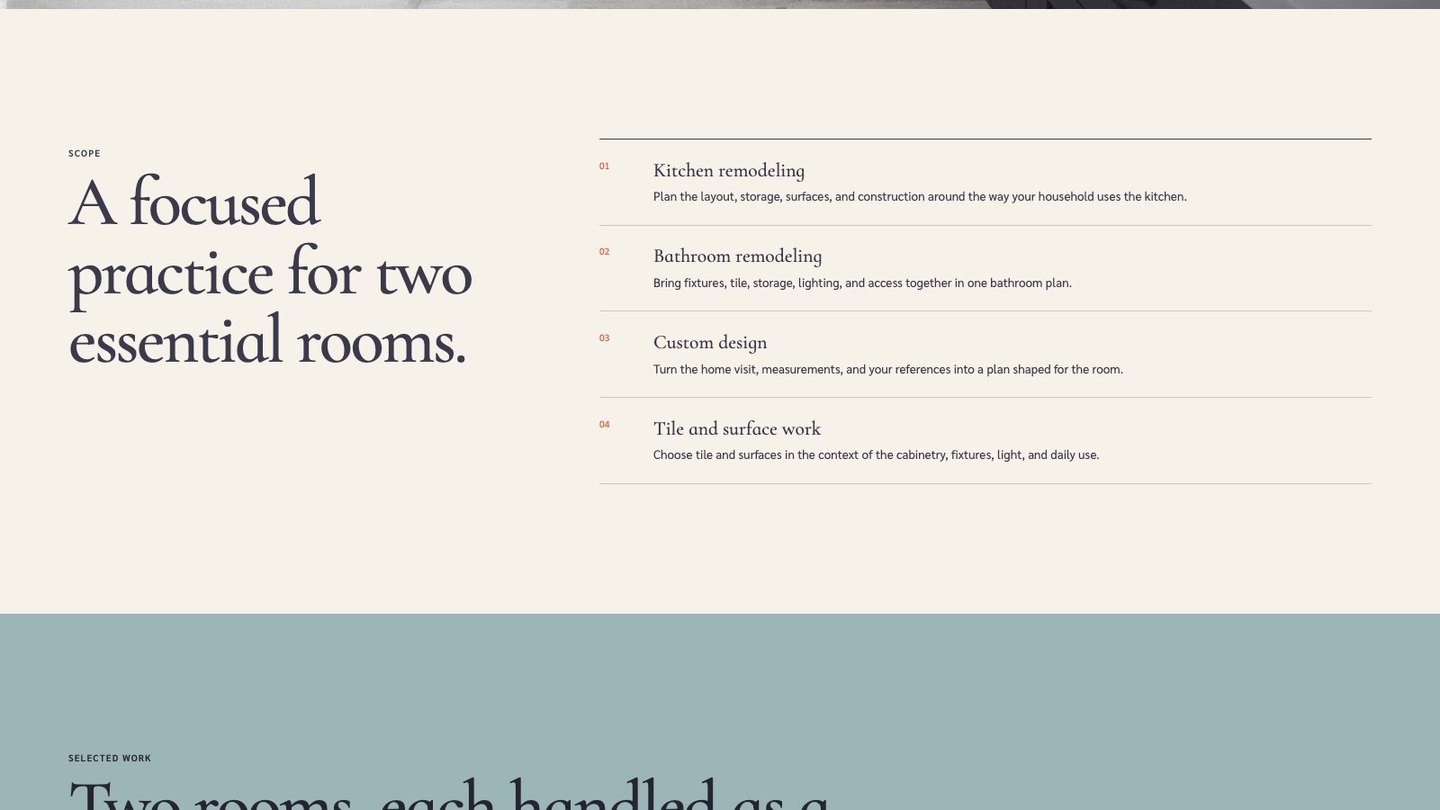 The service section of the new homepage