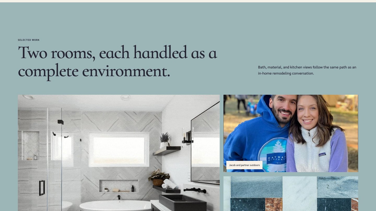 The project section of the new homepage